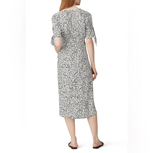 Seraphine Ava Maternity Wrap Dress White Black Polka Dot Dalmatian Print Size 2 - Picture 3 of 9